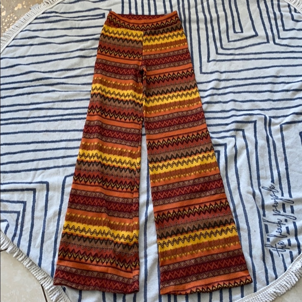 Chevron orange yellow brown pants